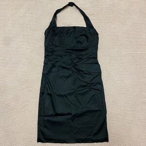 ✰ white house black market black halter satin dress ✰
